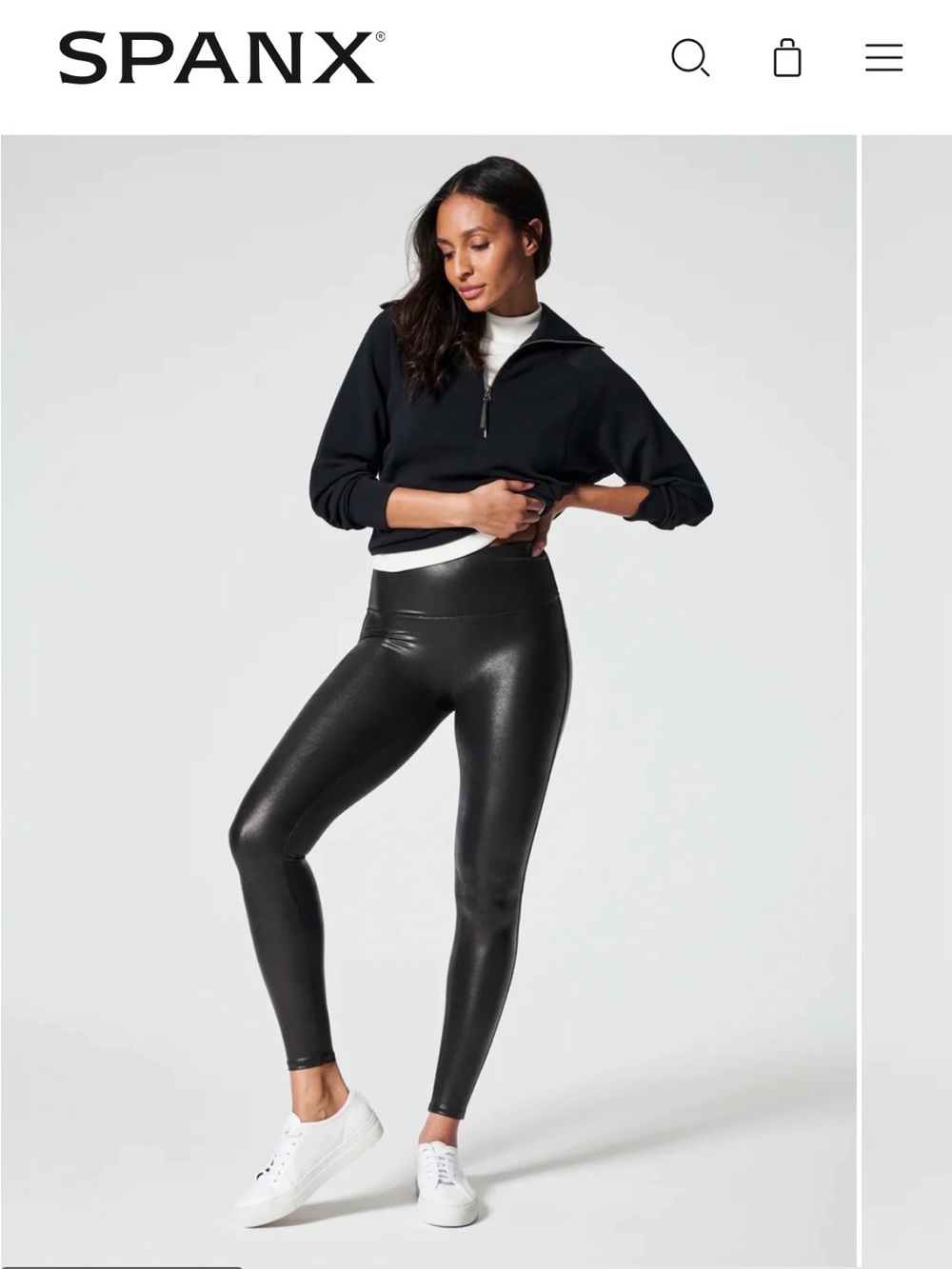 SPANX Faux Leather High-Waist Leggings — Black